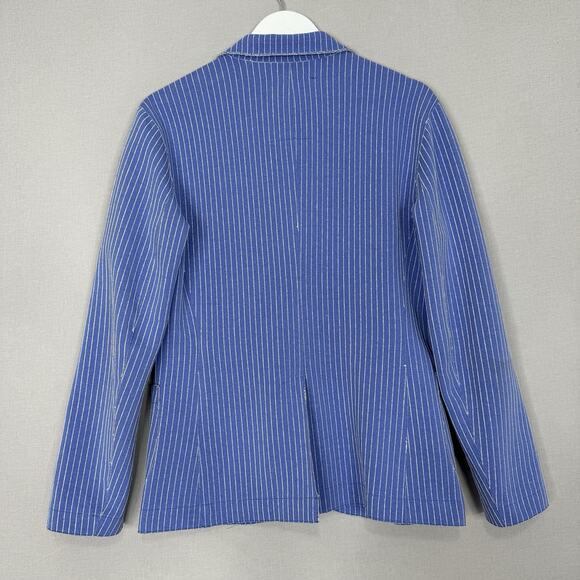 BOB Blazer Jacket Mens IT 50 Blue Striped Knit Sport Coat Made in Italy Preppy - Picture 6 of 14